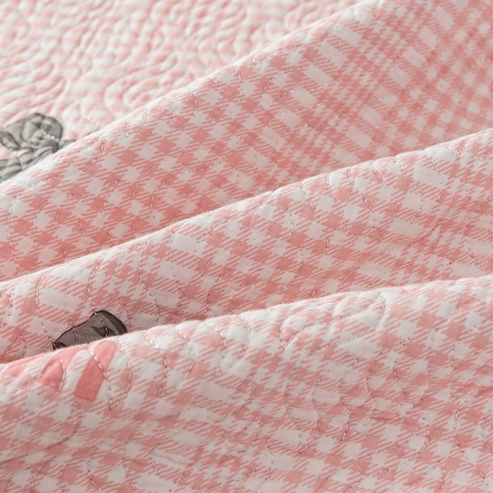 91家纺网 家纺一手货源 找家纺 2025新款13070双面全棉砂洗大直边床盖三件套四件套 卡洛琳