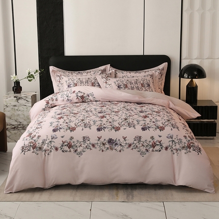 91家纺网 家纺一手货源 找家纺 （总）巧玲珑 2025新款144*72AB版进口澳洲棉印花陶瓷四件套