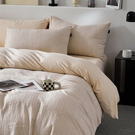 91家纺网 家纺一手货源 找家纺 （总）格里芬家纺 2025新款全棉色织水洗立体提花四件套-柏林