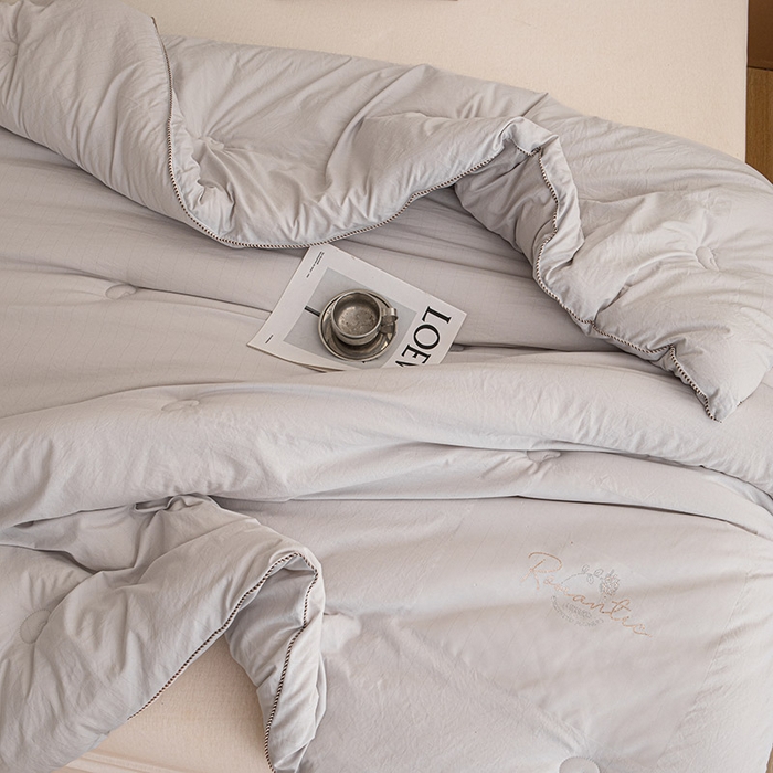 91家纺网 家纺一手货源 找家纺 睡棉坊 2025新款A类银融棉大豆被水洗棉春秋被加厚冬被正宗10%大豆被带质检报告 灰色