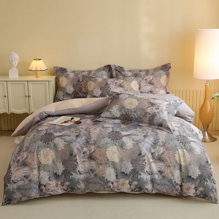 91家纺网 家纺一手货源 找家纺 （总）巧玲珑 2025新款144*72AB版进口澳洲棉印花陶瓷四件套