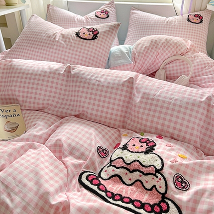 91家纺网 家纺一手货源 找家纺 （总）韩秀家纺 2025【提供买家秀】加厚110g超柔纯色被套印花云朵棉ins毛巾绣被套花水洗棉被套刺绣花被套