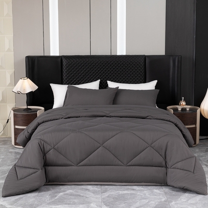 91家纺网 家纺一手货源 找家纺 2025新款美国跨境被芯四季被子三件套 黑色