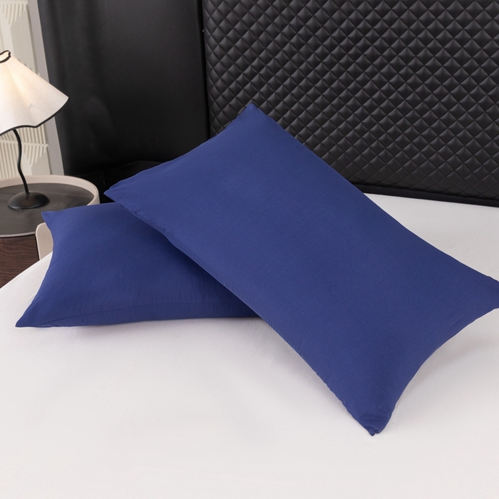 91家纺网 家纺一手货源 找家纺 2025新款跨境外贸纯色磨毛枕套 藏青