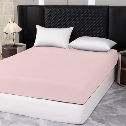 2025新款跨境外贸纯色磨毛单床笠 粉色