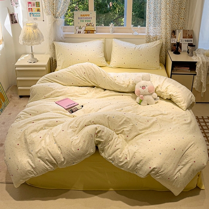 奈颜 2025新款爆款云感提花双层纱裸睡四件套 繁星点点