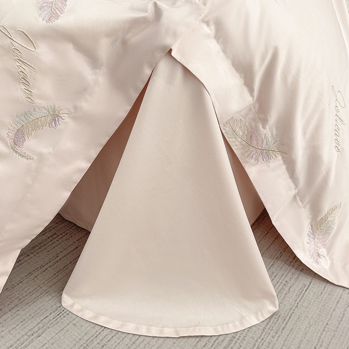 91家纺网 家纺一手货源 找家纺 2025春夏长绒棉四件套纯棉全棉轻奢风床单被套重工刺绣床上用品 芊羽梦-颜粉