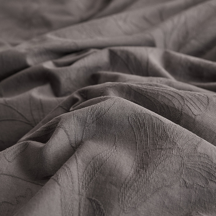 91家纺网 家纺一手货源 找家纺 2025新款全棉三层纱浮雕大提花四件套系列 苍兰-古典灰