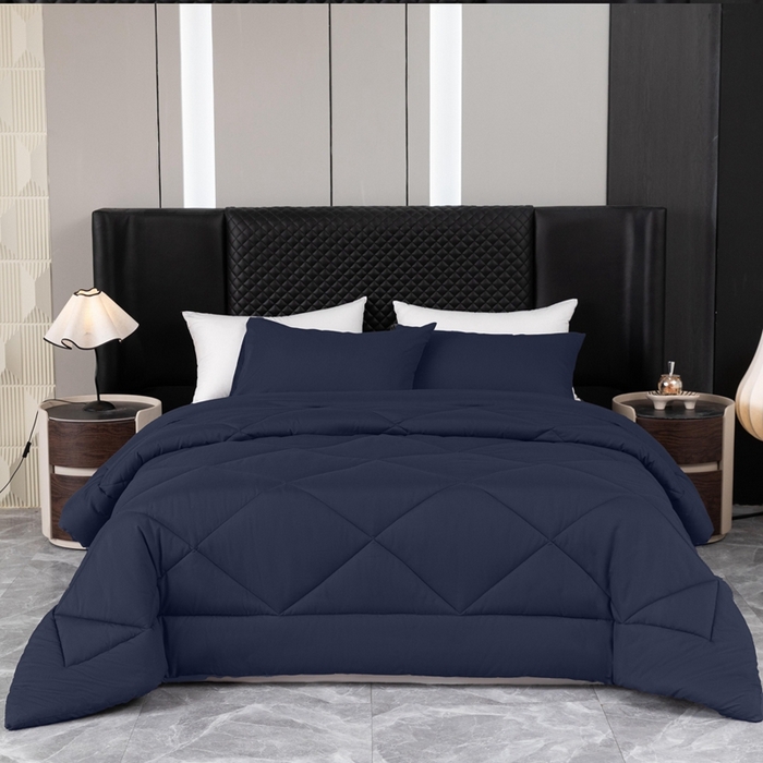 91家纺网 家纺一手货源 找家纺 2025新款磨毛单床笠单品床上用品四件套 藏青