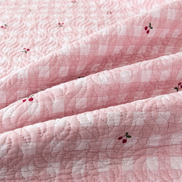 91家纺网 家纺一手货源 找家纺 2025新款13070双面全棉砂洗大直边床盖三件套四件套 知遇