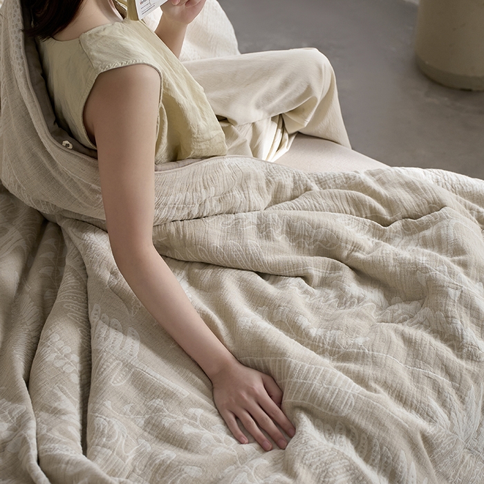 91家纺网 家纺一手货源 找家纺 2025春夏新品棉麻春秋被冬被全系列被子被芯 铃兰颂-麻本