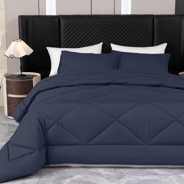 91家纺网 家纺一手货源 找家纺 2025新款磨毛单床笠单品床上用品四件套 藏青