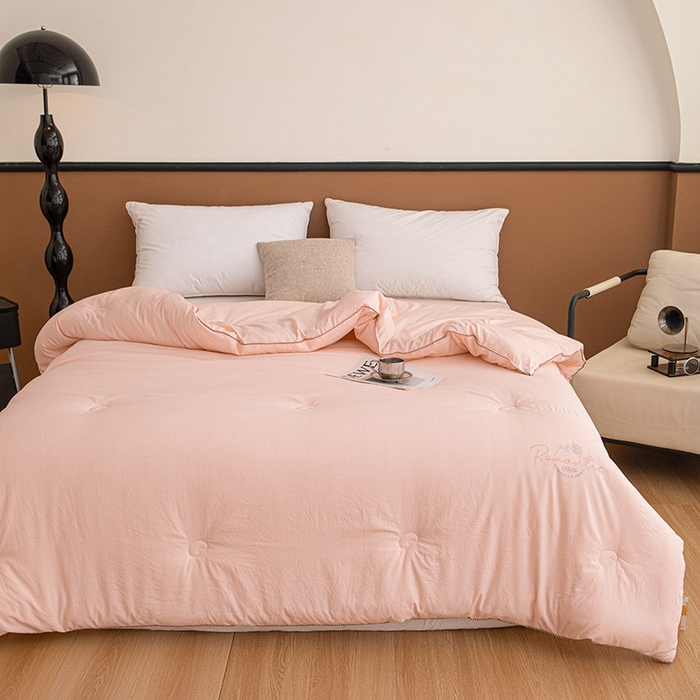 91家纺网 家纺一手货源 找家纺 睡棉坊 2025新款A类银融棉大豆被水洗棉春秋被加厚冬被正宗10%大豆被带质检报告 粉色