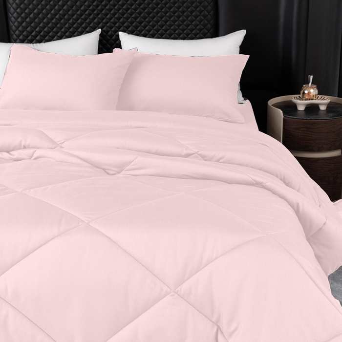 91家纺网 家纺一手货源 找家纺 2025新款磨毛单床笠单品床上用品四件套 粉色