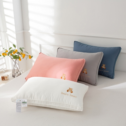 （总）萌番宝 2025新款小熊60支铂金小熊纤维枕枕头枕芯护颈椎枕