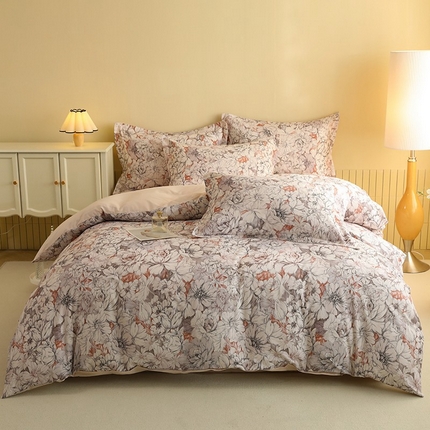 91家纺网 家纺一手货源 找家纺 （总）巧玲珑 2025新款144*72AB版进口澳洲棉印花陶瓷四件套