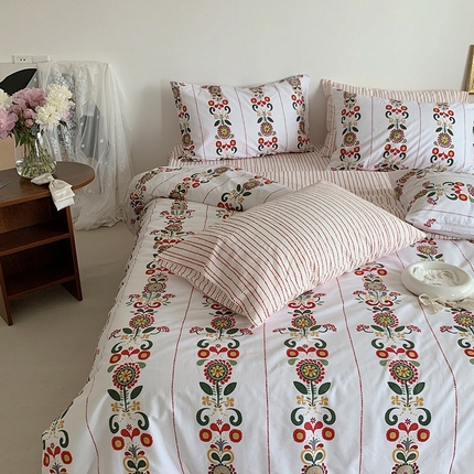（总）2025新款全棉北欧风ins风莉亚四件套风格一