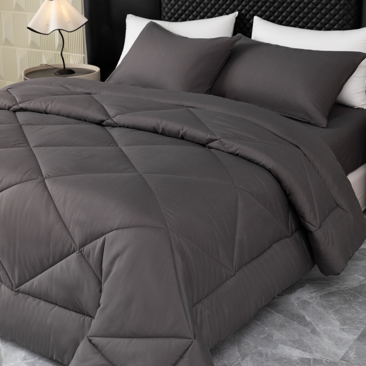 91家纺网 家纺一手货源 找家纺 2025新款磨毛单床笠单品床上用品 外贸专供可定制四件套 黑色