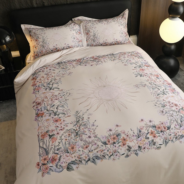 91家纺网 家纺一手货源 找家纺 巧玲珑 2025新款144*72澳洲棉陶瓷四件套 爱玛斯奶黄