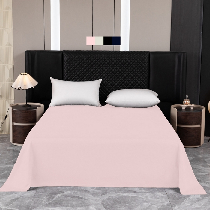 91家纺网 家纺一手货源 找家纺 2025新款跨境外贸纯色磨毛床单 粉色