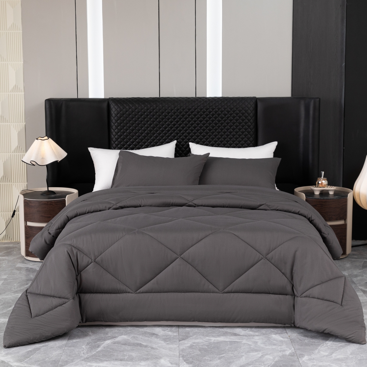 91家纺网 家纺一手货源 找家纺 2025新款磨毛单床笠单品床上用品 外贸专供可定制四件套 黑色