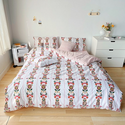 91家纺网 家纺一手货源 找家纺 （总）2025新款全棉北欧风ins风莉亚四件套风格二