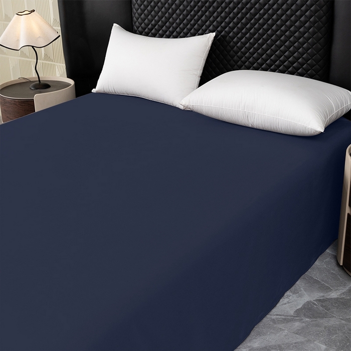 91家纺网 家纺一手货源 找家纺 2025新款跨境外贸纯色磨毛床单 藏青