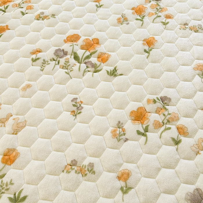 91家纺网 家纺一手货源 找家纺 （买家秀 爆款不断货）A类母婴级卡通牛奶绒床笠珊瑚绒雪花绒床笠儿童牛奶绒夹棉床笠花边款牛奶绒花边床笠 花边款--仙香花朵