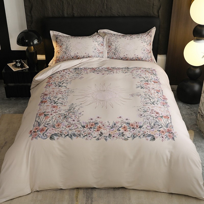 91家纺网 家纺一手货源 找家纺 巧玲珑 2025新款144*72澳洲棉陶瓷四件套 爱玛斯奶黄