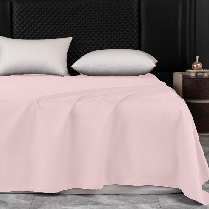 91家纺网 家纺一手货源 找家纺 2025新款跨境外贸纯色磨毛床单 粉色