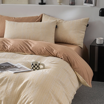 91家纺网 家纺一手货源 找家纺 （总）格里芬家纺 2025新款全棉色织水洗立体提花四件套-柏林