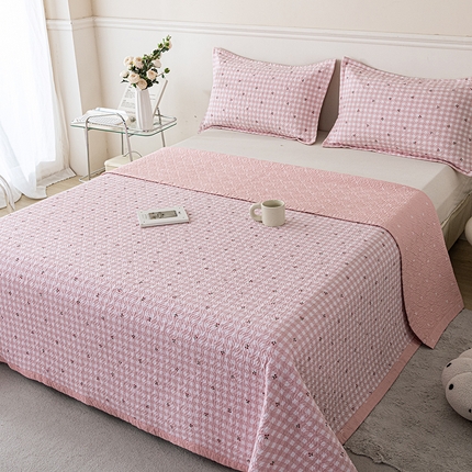 2025新款13070双面全棉砂洗大直边床盖三件套四件套 知遇