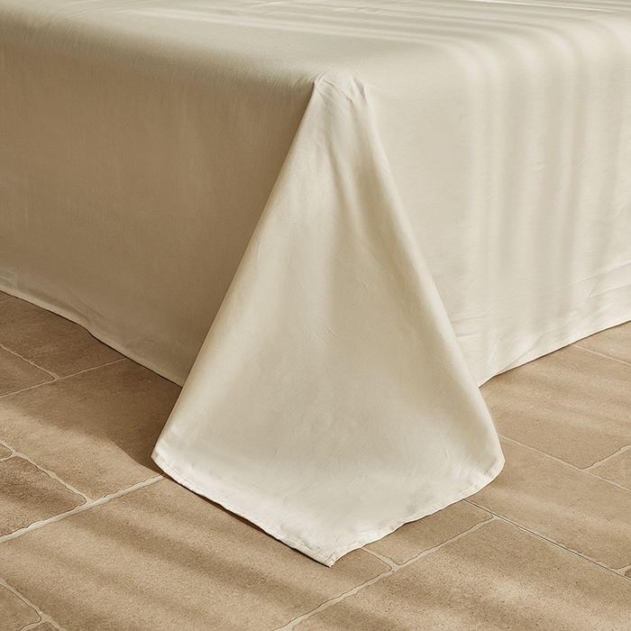 91家纺网 家纺一手货源 找家纺 2025新款全棉三层纱浮雕大提花四件套系列 恒久-米白