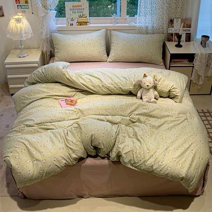 奈颜 2025新款爆款云感提花双层纱裸睡四件套 初春