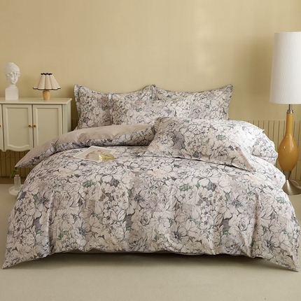 91家纺网 家纺一手货源 找家纺 （总）巧玲珑 2025新款144*72AB版进口澳洲棉印花陶瓷四件套