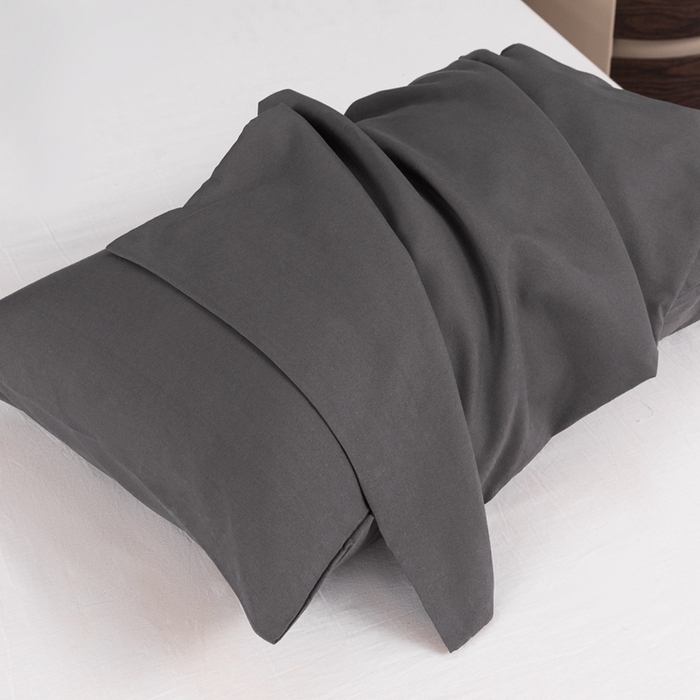 91家纺网 家纺一手货源 找家纺 2025新款跨境外贸纯色磨毛枕套 黑色