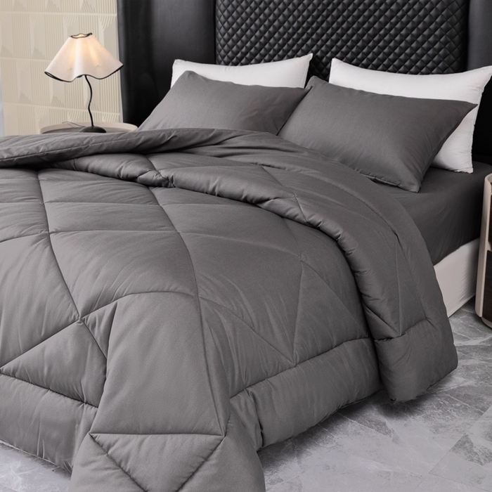 91家纺网 家纺一手货源 找家纺 2025新款磨毛单床笠单品床上用品四件套 灰色