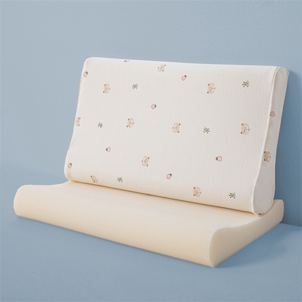 91家纺网 家纺一手货源 找家纺 2025新款华夫格磨毛印花儿童硅胶枕可爱羊咩咩