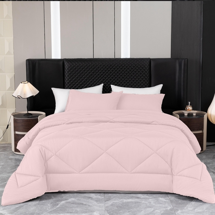 91家纺网 家纺一手货源 找家纺 2025新款美国跨境被芯四季被子三件套 粉色