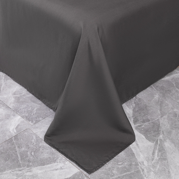 91家纺网 家纺一手货源 找家纺 2025新款跨境外贸纯色磨毛床单 黑色