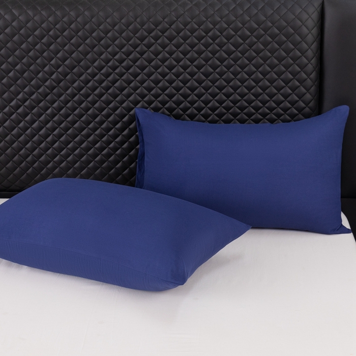 91家纺网 家纺一手货源 找家纺 2025新款跨境外贸纯色磨毛枕套 藏青