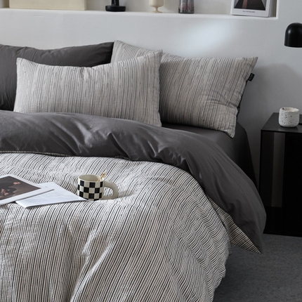 91家纺网 家纺一手货源 找家纺 （总）格里芬家纺 2025新款全棉色织水洗立体提花四件套-柏林