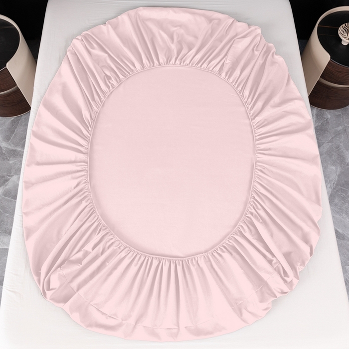 91家纺网 家纺一手货源 找家纺 2025新款跨境外贸纯色磨毛单床笠 粉色