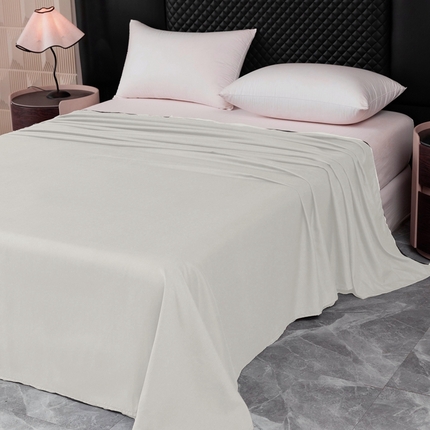 2025新款跨境外贸纯色磨毛床单 米色