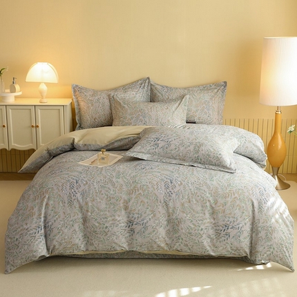 91家纺网 家纺一手货源 找家纺 （总）巧玲珑 2025新款144*72AB版进口澳洲棉印花陶瓷四件套