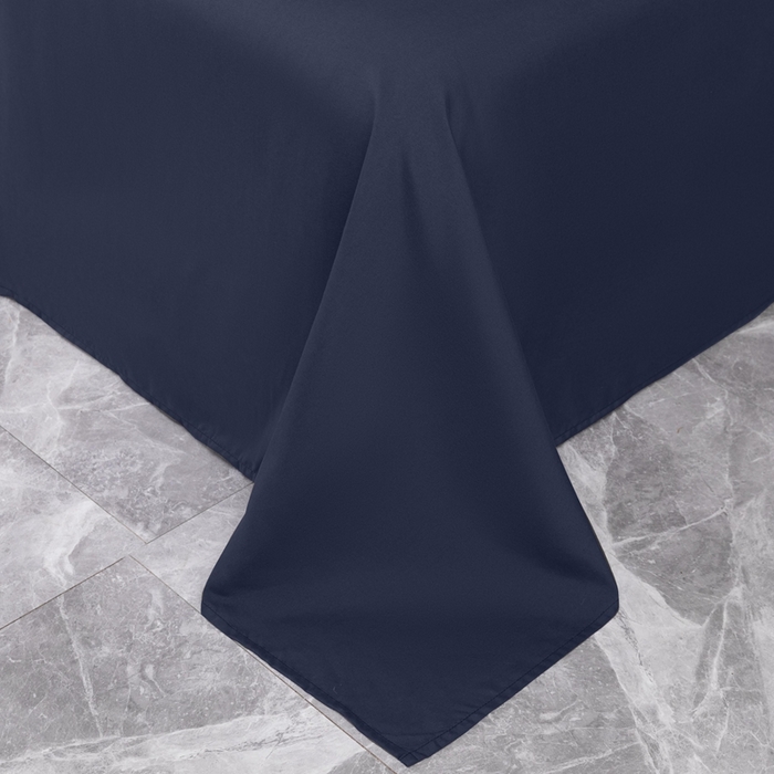 91家纺网 家纺一手货源 找家纺 2025新款跨境外贸纯色磨毛床单 藏青