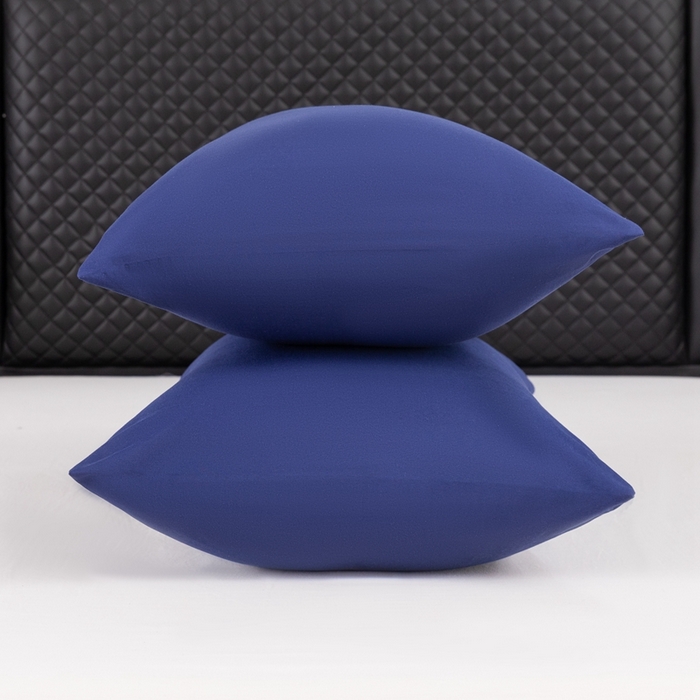 91家纺网 家纺一手货源 找家纺 2025新款跨境外贸纯色磨毛枕套 藏青