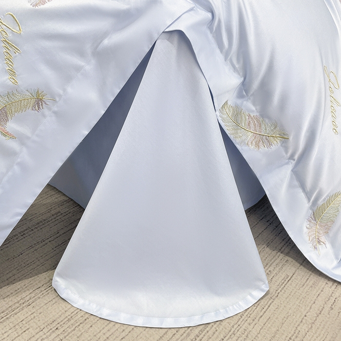 91家纺网 家纺一手货源 找家纺 2025春夏长绒棉四件套纯棉全棉轻奢风床单被套重工刺绣床上用品 芊羽梦-慕蓝