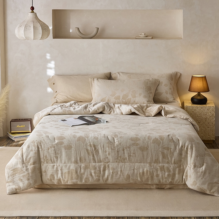 91家纺网 家纺一手货源 找家纺 2025春夏新品棉麻春秋被冬被全系列被子被芯 流年