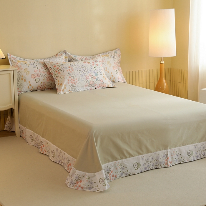 91家纺网 家纺一手货源 找家纺 巧玲珑 2025新款144*72澳洲棉陶瓷四件套 蔷薇